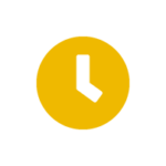 sagoma orologio gialla per indicare la durata delle attività mindfulness coaching nello sport